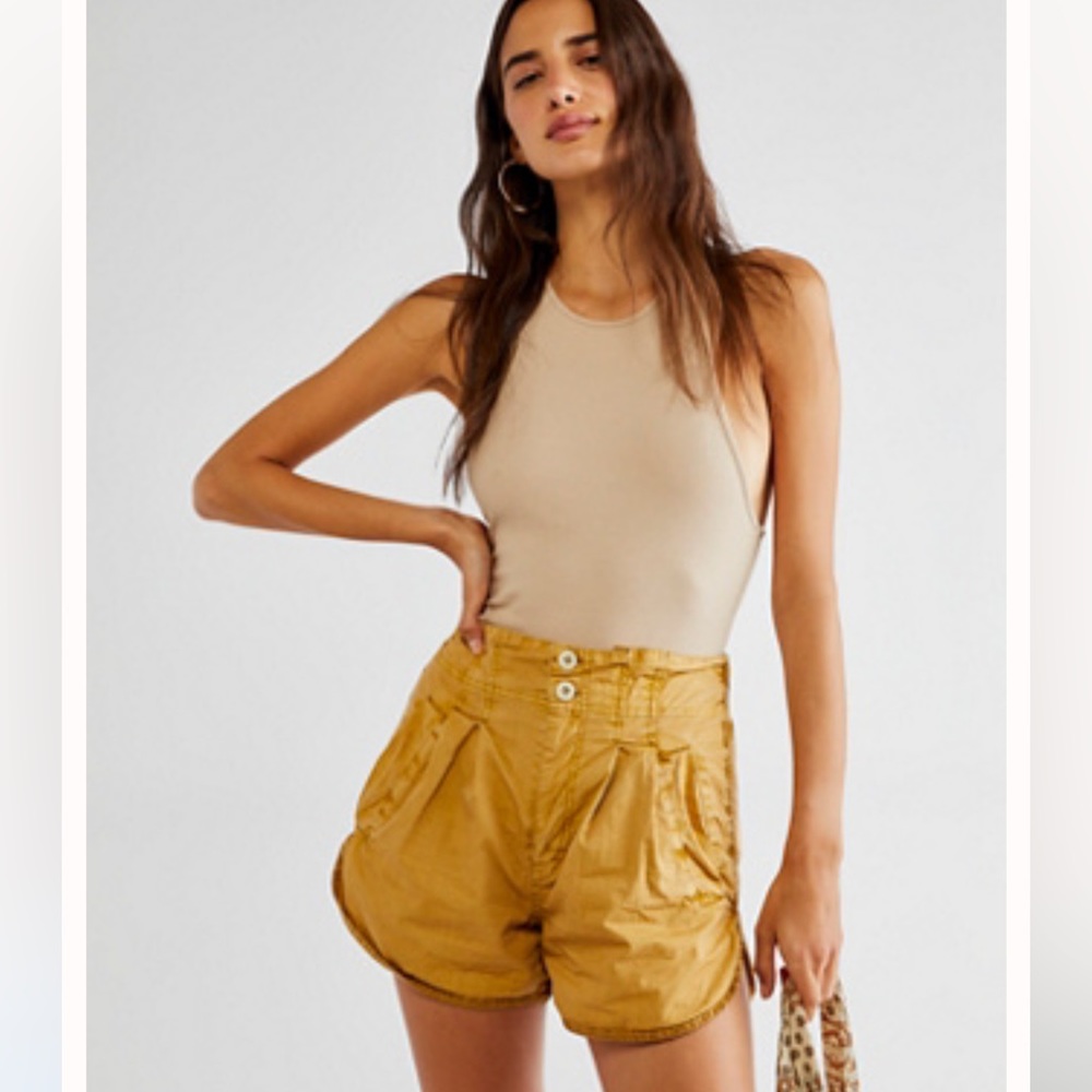 Free people Pleated Shorty Pull On Shorts in Hayloft